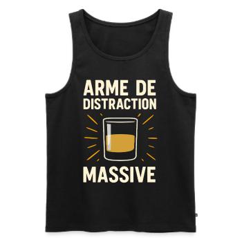 Arme de distraction massive T-shirt whisky drôle - Débardeur bio Premium Homme - noir - Devant - Michal (187cm)