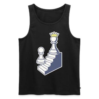 Joueur d’échecs pion à dames Journey - Débardeur bio Premium Homme - noir - Devant - AI Model Male 178 light (178cm)
