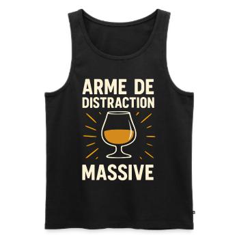 Arme de Distraction Massive humoristique rhum - Débardeur bio Premium Homme - noir - Devant - Michal (187cm)