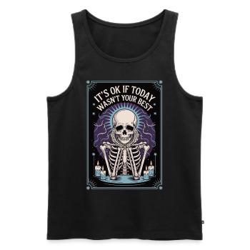 Skeleton Tarot Shirt – It's Okay - Men's Premium Organic Tank Top - black - Front - AI Model Male 178 light (178cm)