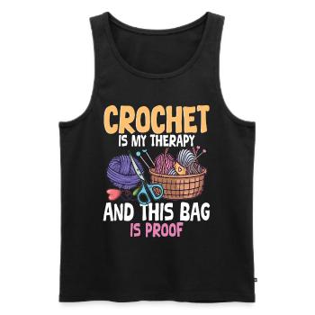 Crochet Tricot - Débardeur bio Premium Homme - noir - Devant - Michal (187cm)