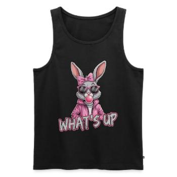 Cooler Hase Mit Sonnenbrille Und Kaugummi - - Männer Premium Bio Tank Top - Schwarz - Vorne - AI Model Male 178 light (178cm)