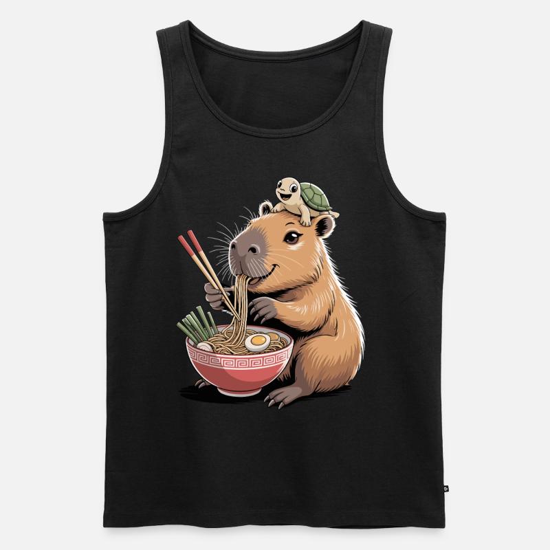 Cute capybara, ramen, turtle, capybara - Men's Premium Organic Tank Top - black