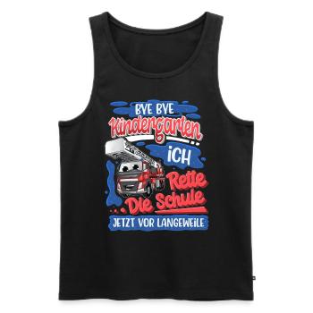 Einschulung Schulkind Feuerwehr - Männer Premium Bio Tank Top - Schwarz - Vorne - Michal (187cm)