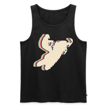 Snowmobile Snowmobiling Retro Line Art - Men's Premium Organic Tank Top - black - Front - AI Model Male 178 light (178cm)