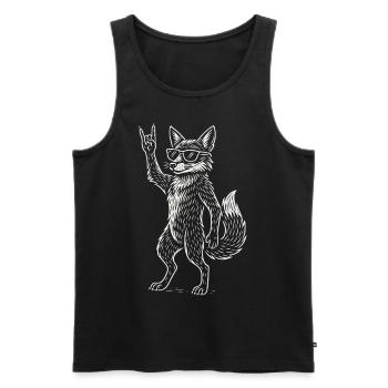 Rockmusik Metal Musik Lustiger Fuchs Heavy Metal - Männer Premium Bio Tank Top - Schwarz - Vorne - Michal (187cm)
