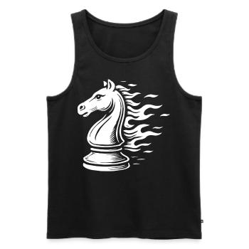 Jeu de société Chess Knight Flames - Débardeur bio Premium Homme - noir - Devant - Michal (187cm)