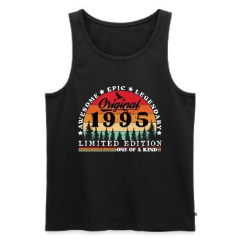 1995 Geburtstag Geboren im Jahrgang 1995 Retro. Editio - Männer Premium Bio Tank Top - Schwarz - Vorne - AI Model Male 178 light (178cm)