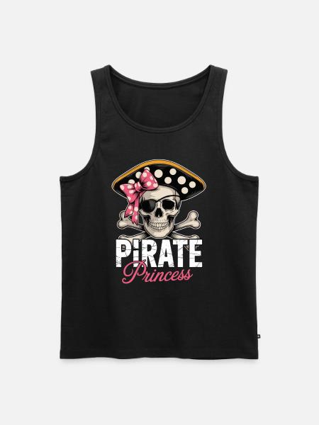 Pirate Princess Skull with Bow - Men's Premium Organic Tank Top - black