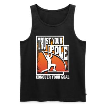 Stabhochsprung Trust your pole conquer your goal - Männer Premium Bio Tank Top - Schwarz - Vorne - Michal (187cm)