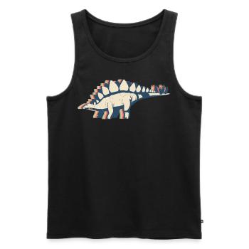 Stegosaurus Dinosaurier Retro Line Art - Männer Premium Bio Tank Top - Schwarz - Vorne - AI Model Male 178 light (178cm)
