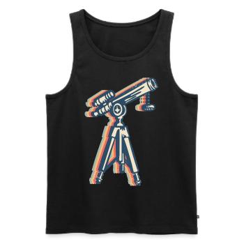télescope astronomie système solaire astronomes rétro - Débardeur bio Premium Homme - noir - Devant - Michal (187cm)