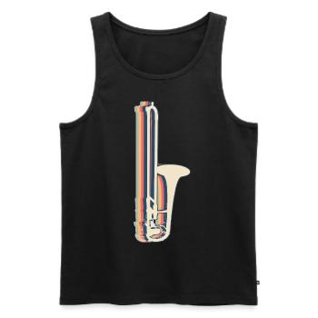 Trombone Instrument Trombonist Retro Line Art - Men's Premium Organic Tank Top - black - Front - Michal (187cm)