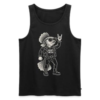 Heavy Metal Fish Rock Music Funny Goldfish - Men's Premium Organic Tank Top - black - Front - Michal (187cm)