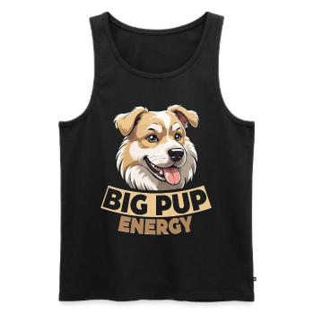 Alabai Chien Big Pup Énergie - Débardeur bio Premium Homme - noir - Devant - Michal (187cm)