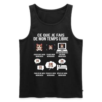 Ce que je fais de mon temps libre Munchkin - Débardeur bio Premium Homme - noir - Devant - Michal (187cm)