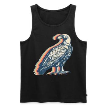 Geier Vogel Retro Line Art - Männer Premium Bio Tank Top - Schwarz - Vorne - AI Model Male 178 light (178cm)
