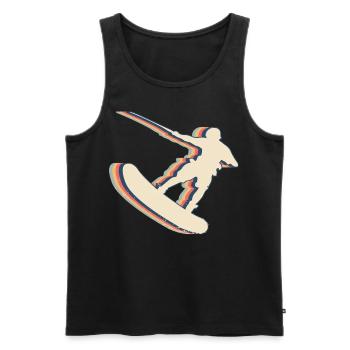 Wakeboarding Wakeboard Wakeboarder Retro Line Art - Men's Premium Organic Tank Top - black - Front - Michal (187cm)