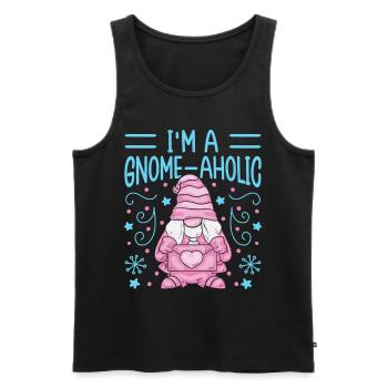 Garden Gnome Costume I ́m A Gnome-Aholic Gnome - Men's Premium Organic Tank Top - black - Front - Michal (187cm)