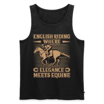 Hobby English Horse Rider Elegance Meets Equine - Männer Premium Bio Tank Top - Schwarz - Vorne - AI Model Male 178 light (178cm)