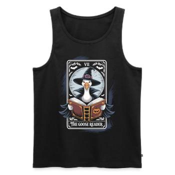 Geese Witches Tarot Reader Shirt - Men's Premium Organic Tank Top - black - Front - AI Model Male 178 light (178cm)