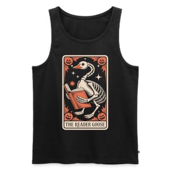 The Reader Goose T-Shirt - Männer Premium Bio Tank Top - Schwarz - Vorne - AI Model Male 178 light (178cm)