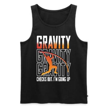 Pole Vault Pole Vault Gravity checks out - Men's Premium Organic Tank Top - black - Front - AI Model Male 178 light (178cm)