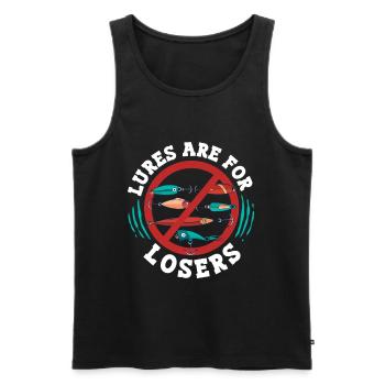 Flathead Catfish Lures Are For Losers - Men's Premium Organic Tank Top - black - Front - AI Model Male 178 light (178cm)