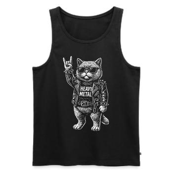 Heavy Metal Rock Musik Lustiges Outfit - Männer Premium Bio Tank Top - Schwarz - Vorne - AI Model Male 178 light (178cm)