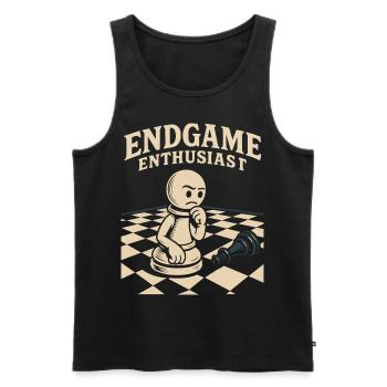 Endgame Enthusiast Schachspieler Brettspiel - Männer Premium Bio Tank Top - Schwarz - Vorne - Michal (187cm)