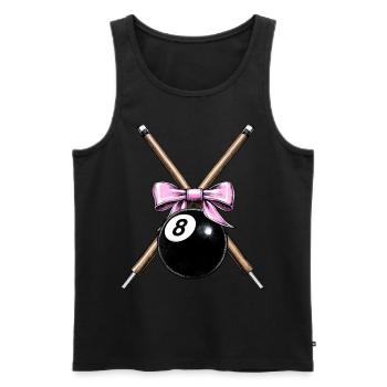 Coquette Bow Billard Pool Ball Queue Mädchen Mom - Männer Premium Bio Tank Top - Schwarz - Vorne - AI Model Male 178 light (178cm)