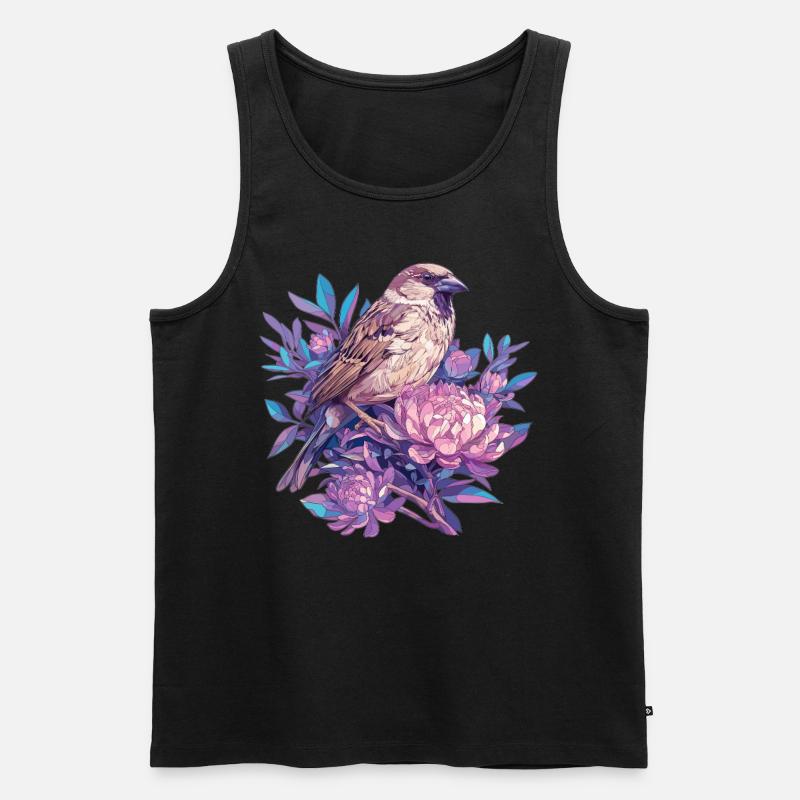 Spatzen Spatz - Männer Premium Bio Tank Top - Schwarz