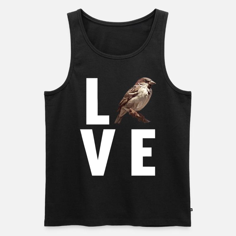 Spatzen Spatz - Männer Premium Bio Tank Top - Schwarz