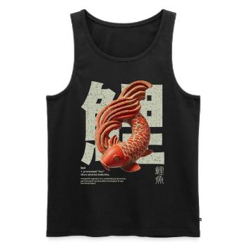 Poisson Koi japonais – Bonheur et transformation - Débardeur bio Premium Homme - noir - Devant - Michal (187cm)