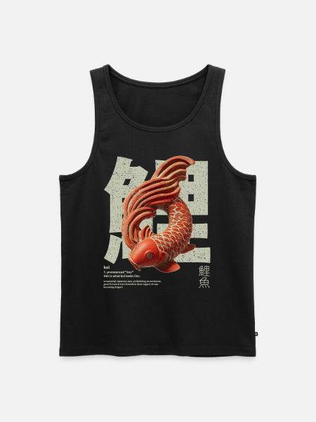 Japanese Koi Fish – Happiness & Transformation - Men's Premium Organic Tank Top - black