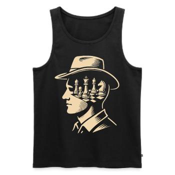 Schachspieler Geist Brettspiel Männer Frauen - Männer Premium Bio Tank Top - Schwarz - Vorne - AI Model Male 178 light (178cm)