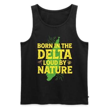 Mississippi Born In The Delta - Men's Premium Organic Tank Top - black - Front - AI Model Male 178 light (178cm)