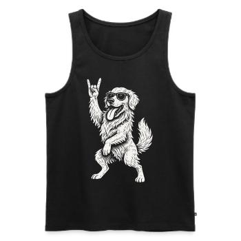 Labrador Retriever Rock Musique Drôle Chien Dur - Débardeur bio Premium Homme - noir - Devant - Michal (187cm)