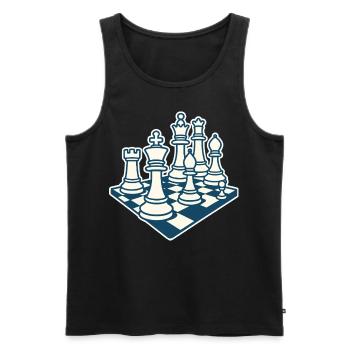 Chess Player Chess Pieces Board Game Art - Men's Premium Organic Tank Top - black - Front - AI Model Male 178 light (178cm)