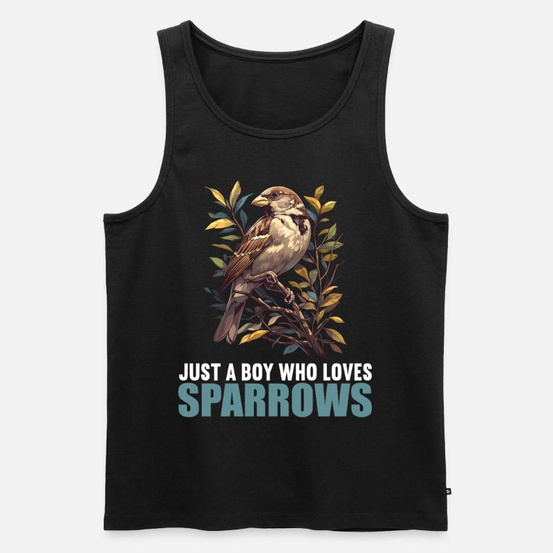 Spatzen Spatz - Männer Premium Bio Tank Top - Schwarz