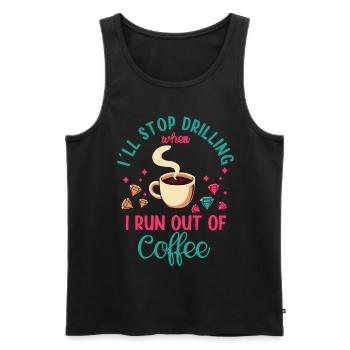 Diamond Painting Artist Stop Drill Run Coffee - Männer Premium Bio Tank Top - Schwarz - Vorne - AI Model Male 178 light (178cm)