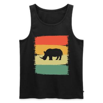 Rhinoceros - Men's Premium Organic Tank Top - black - Front - Michal (187cm)