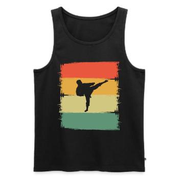 Karate - Men's Premium Organic Tank Top - black - Front - Michal (187cm)