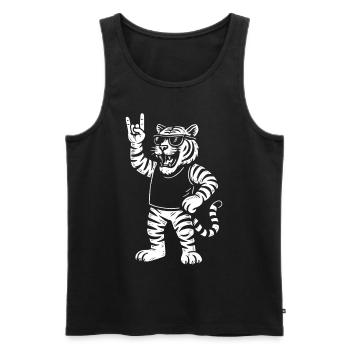 Tiger Metal Music Rock Musik Funny Heavy Metal - Männer Premium Bio Tank Top - Schwarz - Vorne - AI Model Male 178 light (178cm)
