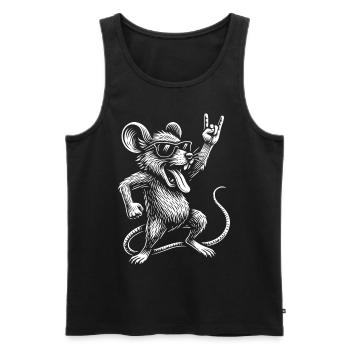 Rock music Funny rat Heavy metal characters - Men's Premium Organic Tank Top - black - Front - Michal (187cm)