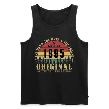 1995 Vintage Geboren 1995 Vintage Geburtstagsgeschenk - Männer Premium Bio Tank Top - Schwarz - Vorne - Michal (187cm)
