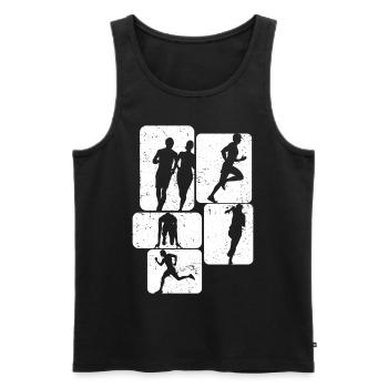 Marathon Types Motivation Running Gift - Männer Premium Bio Tank Top - Schwarz - Vorne - Michal (187cm)