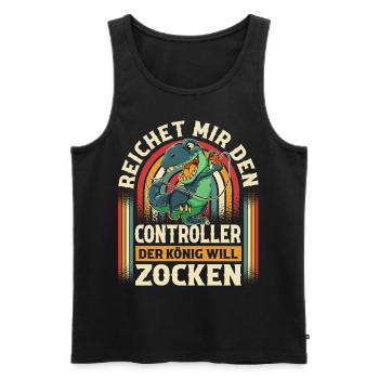 Gaming - Männer Premium Bio Tank Top - Schwarz - Vorne - AI Model Male 178 light (178cm)