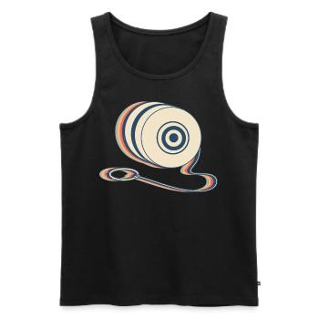 Yoyo Spielzeug Retro Line Art - Männer Premium Bio Tank Top - Schwarz - Vorne - AI Model Male 178 light (178cm)