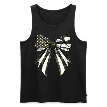 Coquette Bow Baseball Spieler Tarnfarbe US Flagge - Männer Premium Bio Tank Top - Schwarz - Vorne - AI Model Male 178 light (178cm)